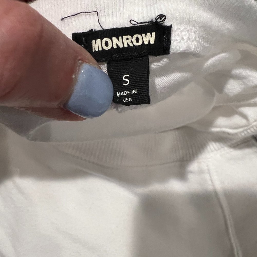 Monrow Double Layer Sweatshirt Camo Stripe Sleeve… - image 7